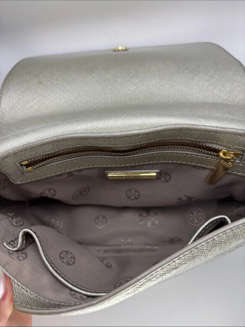 Tory Burch sleek metallic